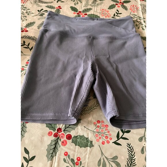 Athleta Elation Crossover Rib 7" Shorts Womens Purple Athletic High Rise medium - Picture 3 of 10